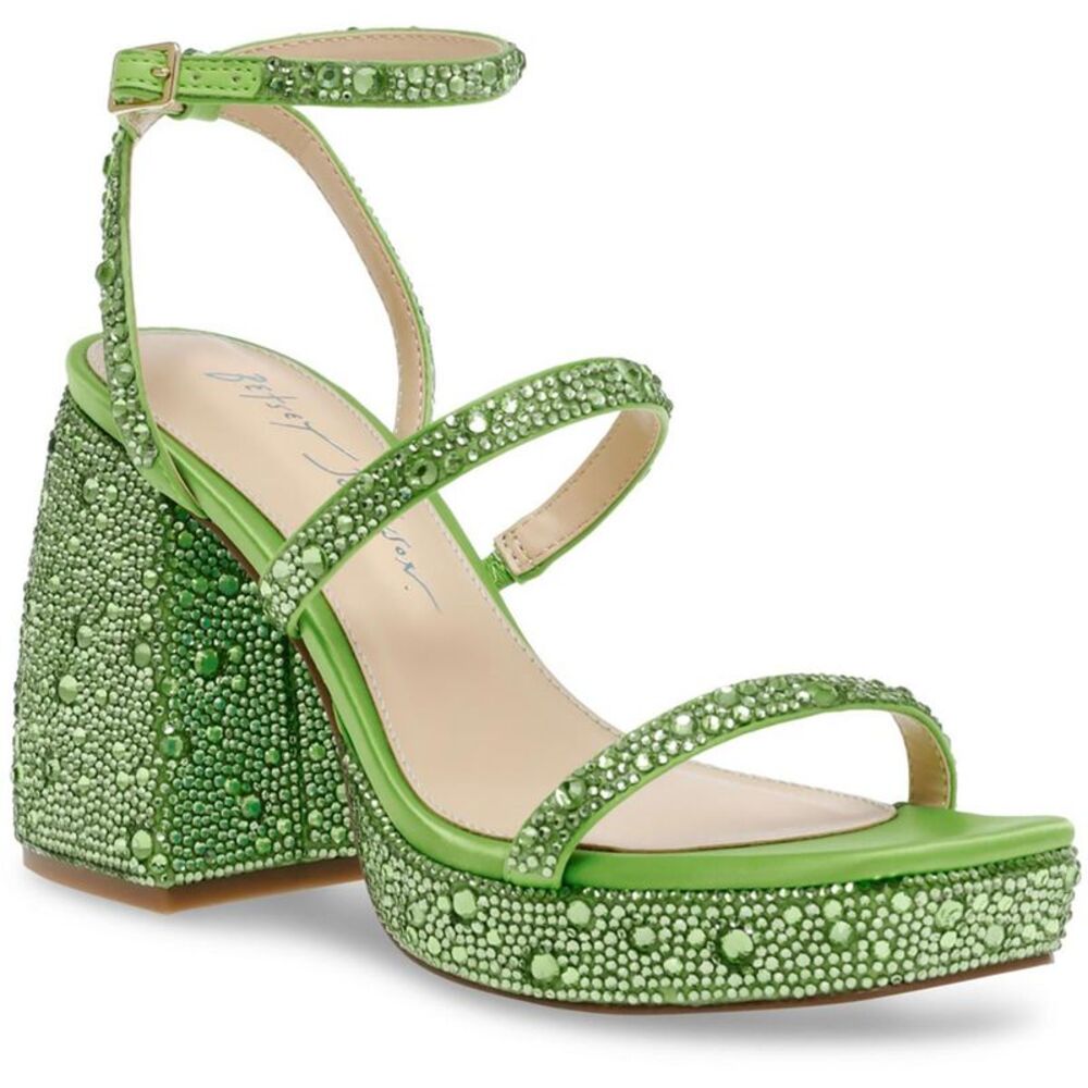 Betsey Johnson Green Embellished Sandals